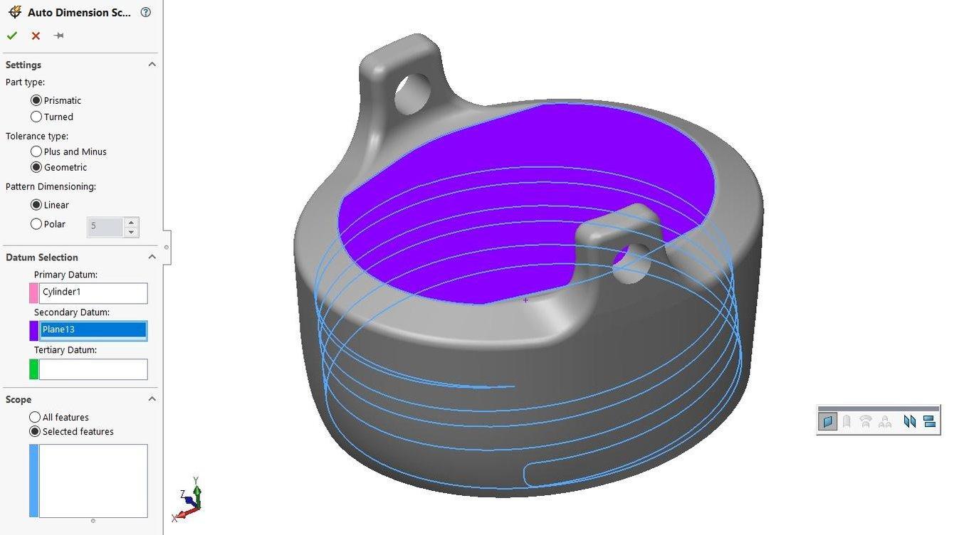 Solidworks 中 Geometric（形位公差）的基准和特征选择。