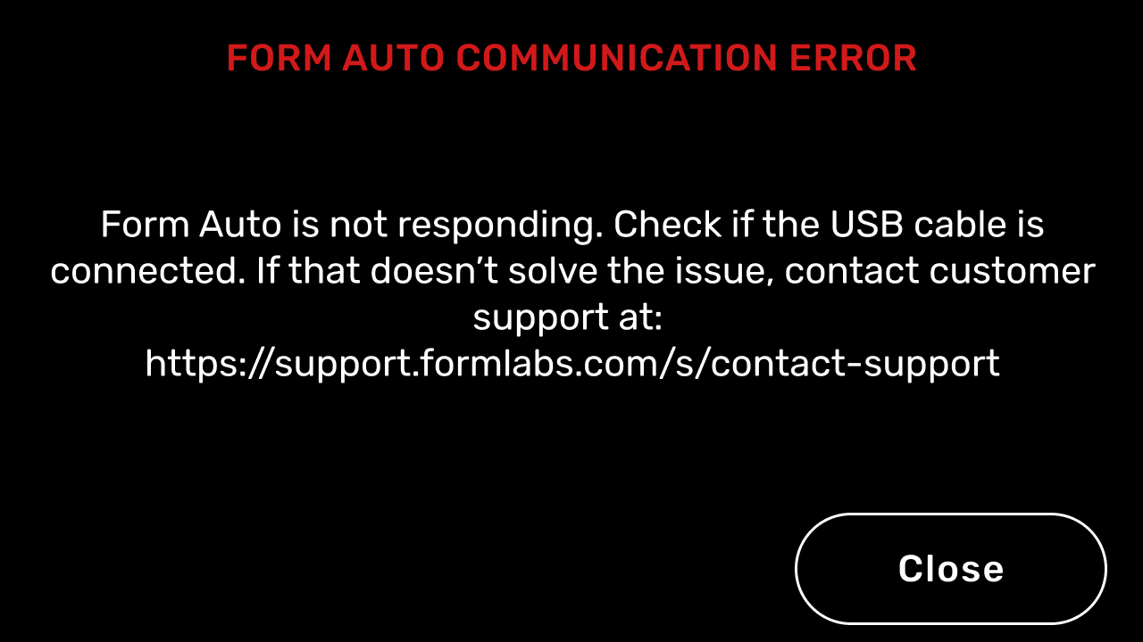Form Auto error message: Communication error