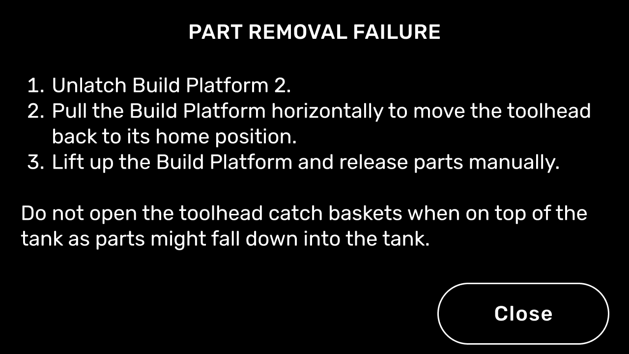 Form Auto error message:Part removal failure