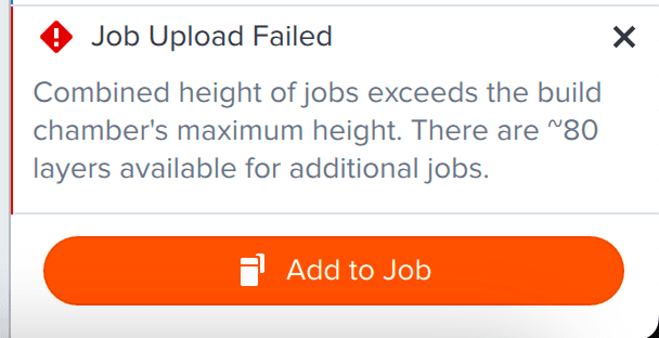 PreForm 中的 Job Upload Failed(任务上传失败)错误信息