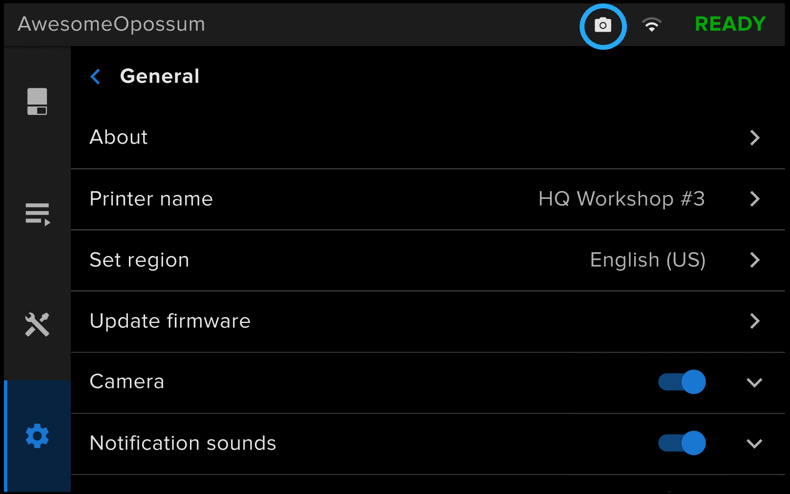 Form Studio 1 摄像机已启用