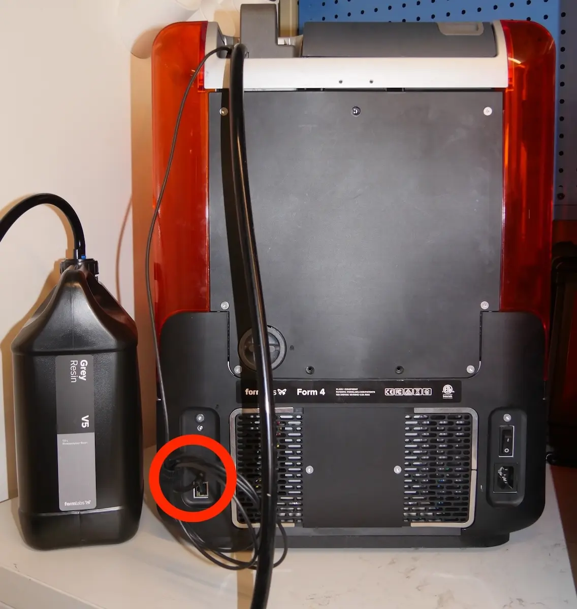 Plugging the Resin Pumping System (Form 4) into a Form 4 printer