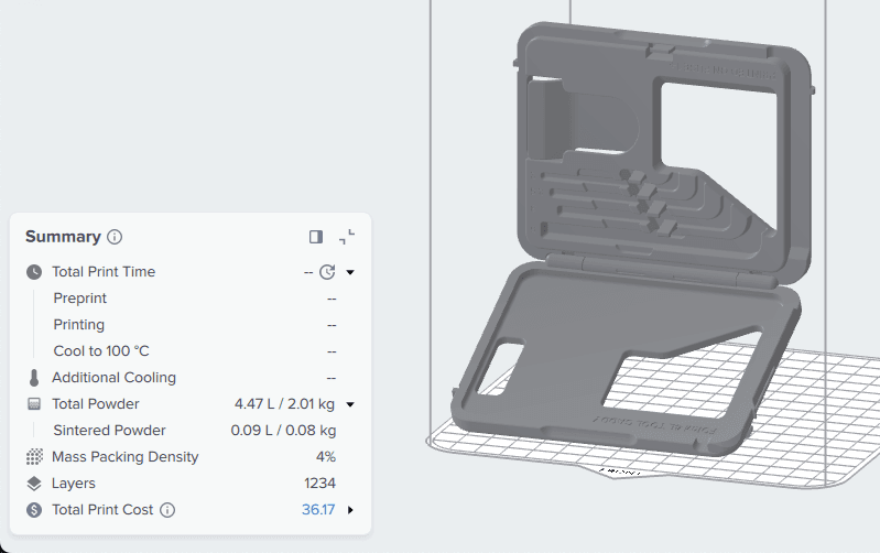 Form 4L tool caddy model in PreForm
