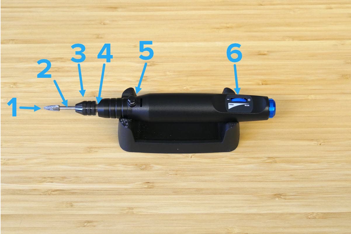 带有注释的 Formlabs Finishing Tools 旋转工具