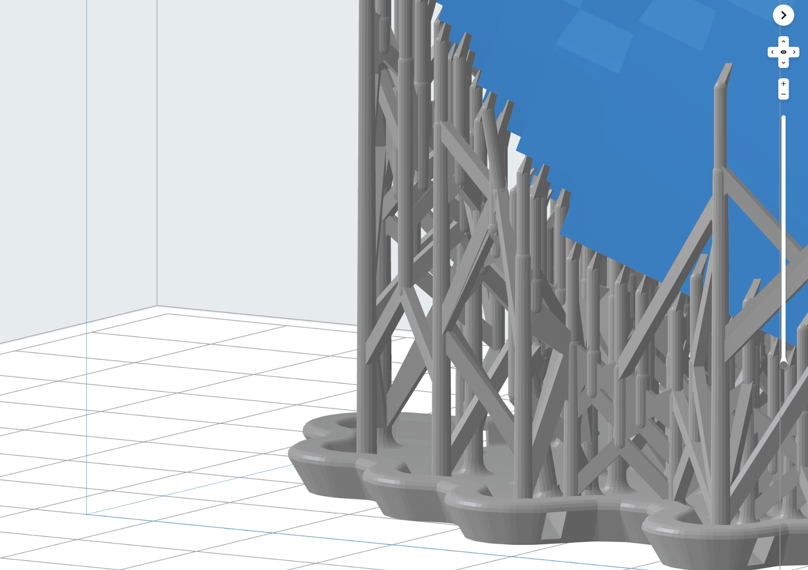 A model in PreForm without breakaway supports.