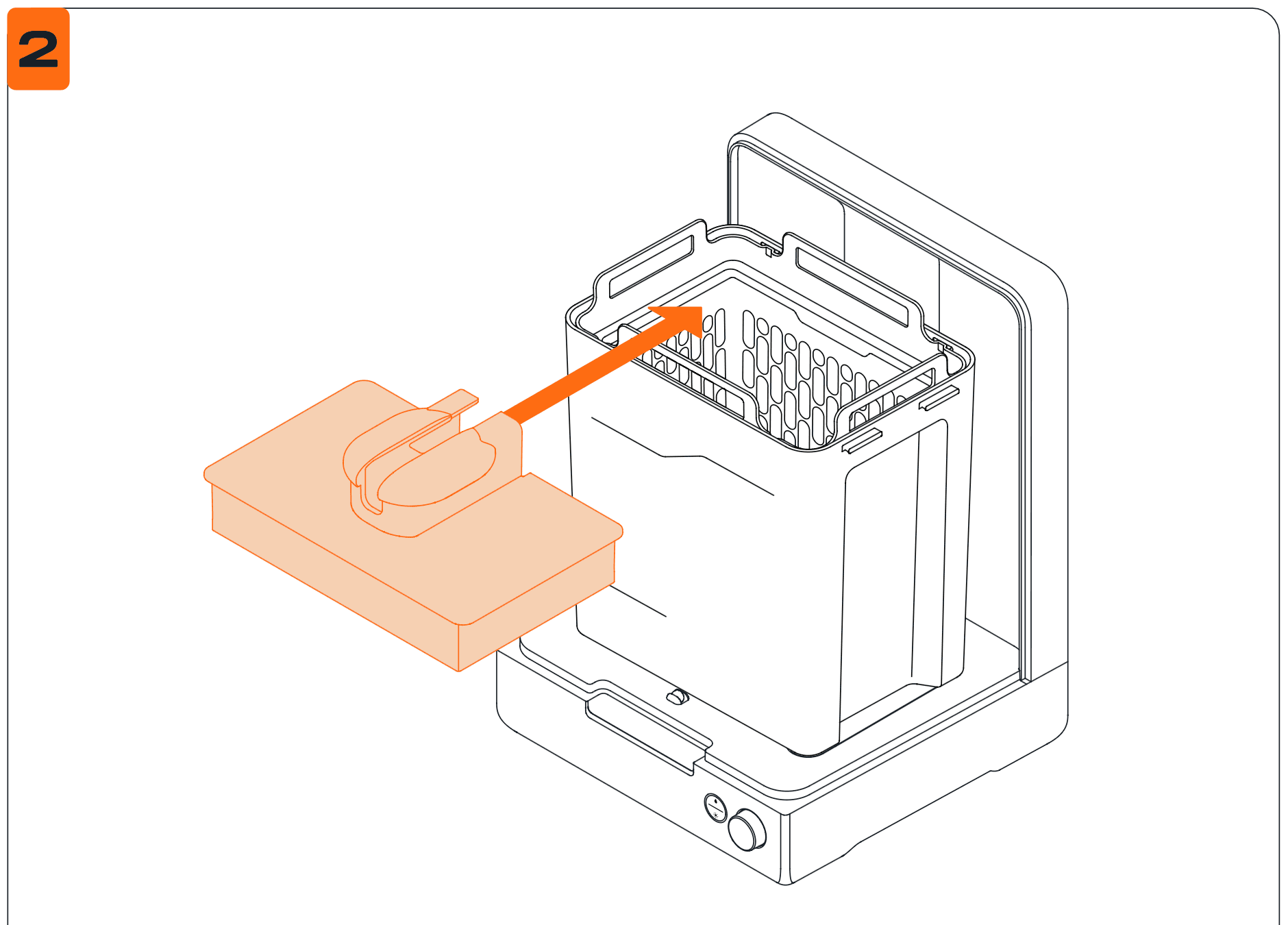 Inserting printed parts into the Form Studio Wash+Cure