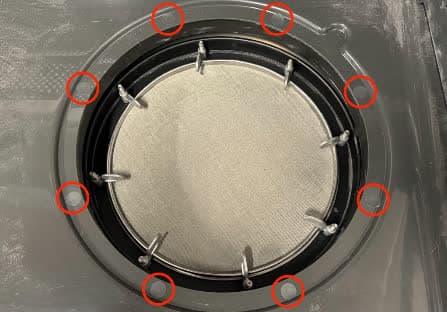 Fuse Sift sifter flange rivet locations