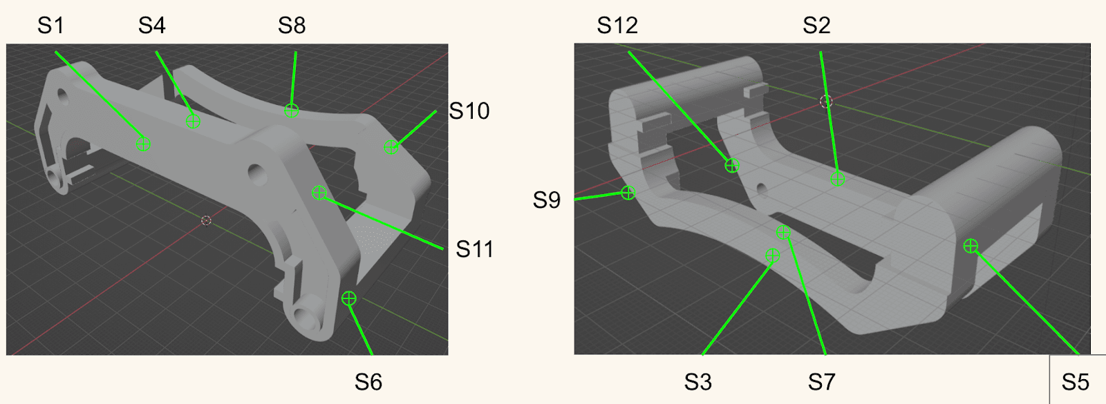带编号的各个表面