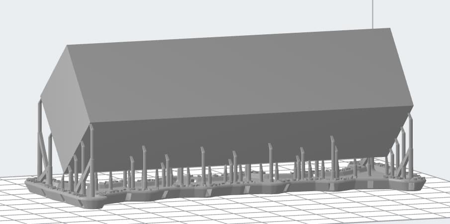 A model in Grey Resin V5 with default supports