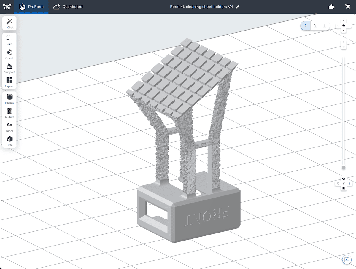 Build platform mount model in PreForm