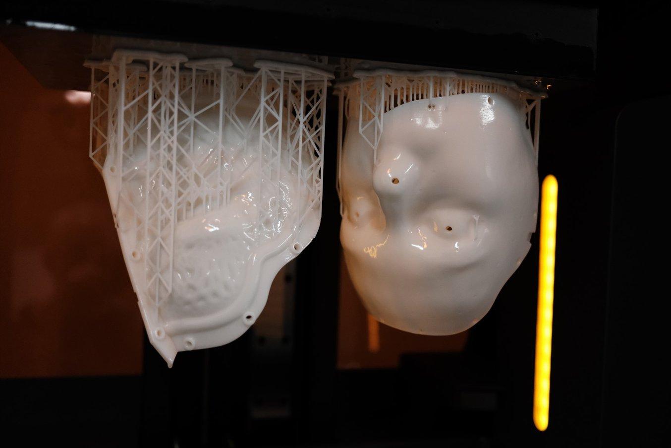 Experimenting with Rigid 10K Resin and the Form 3L 3D printer to make prosthetic make-up molds.