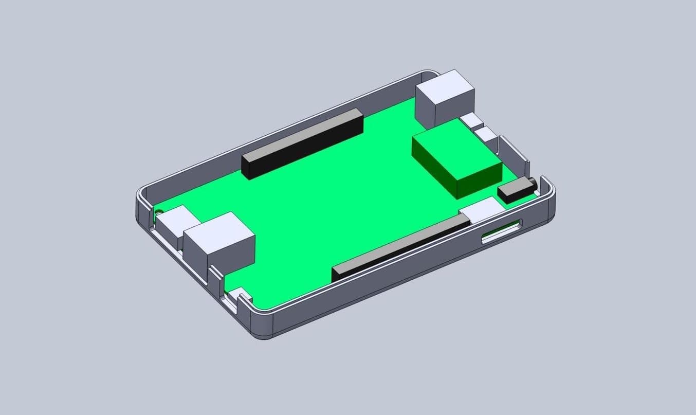 3D 打印卡扣-在底部外壳中添加挤压切口和开孔,以设置端口。
