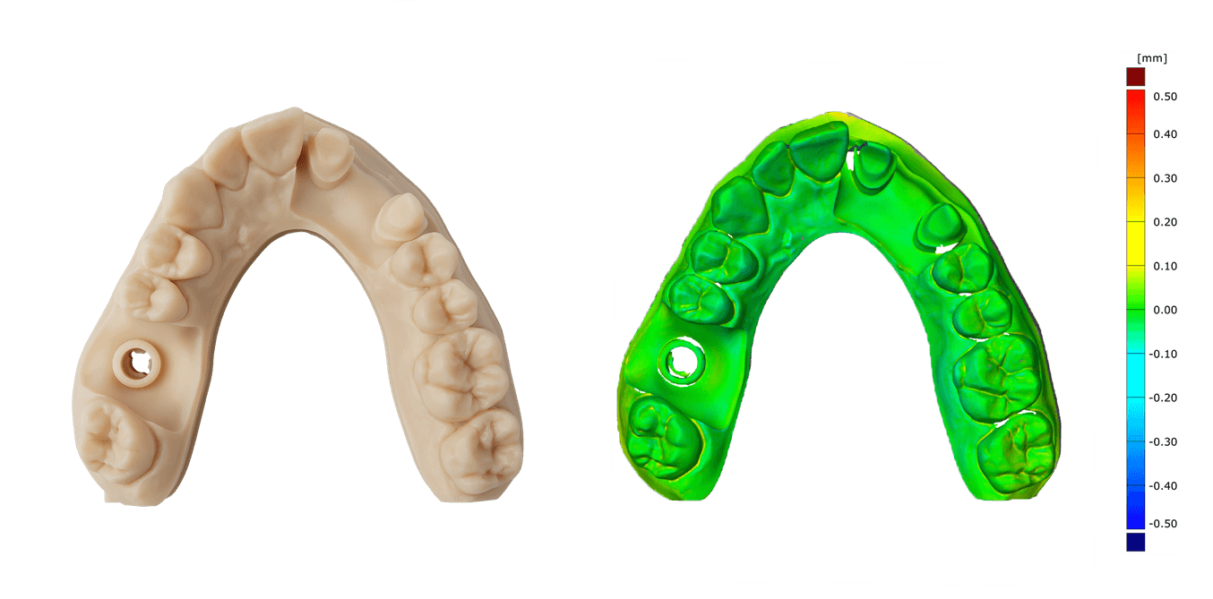 显示 3D 打印部件精度的图表