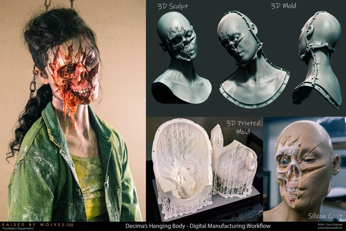 Making a hyper-realistic silicone replica of an actress’s face, with molds digitally designed and 3D printed on the Form 3L in Rigid 10K Resin.