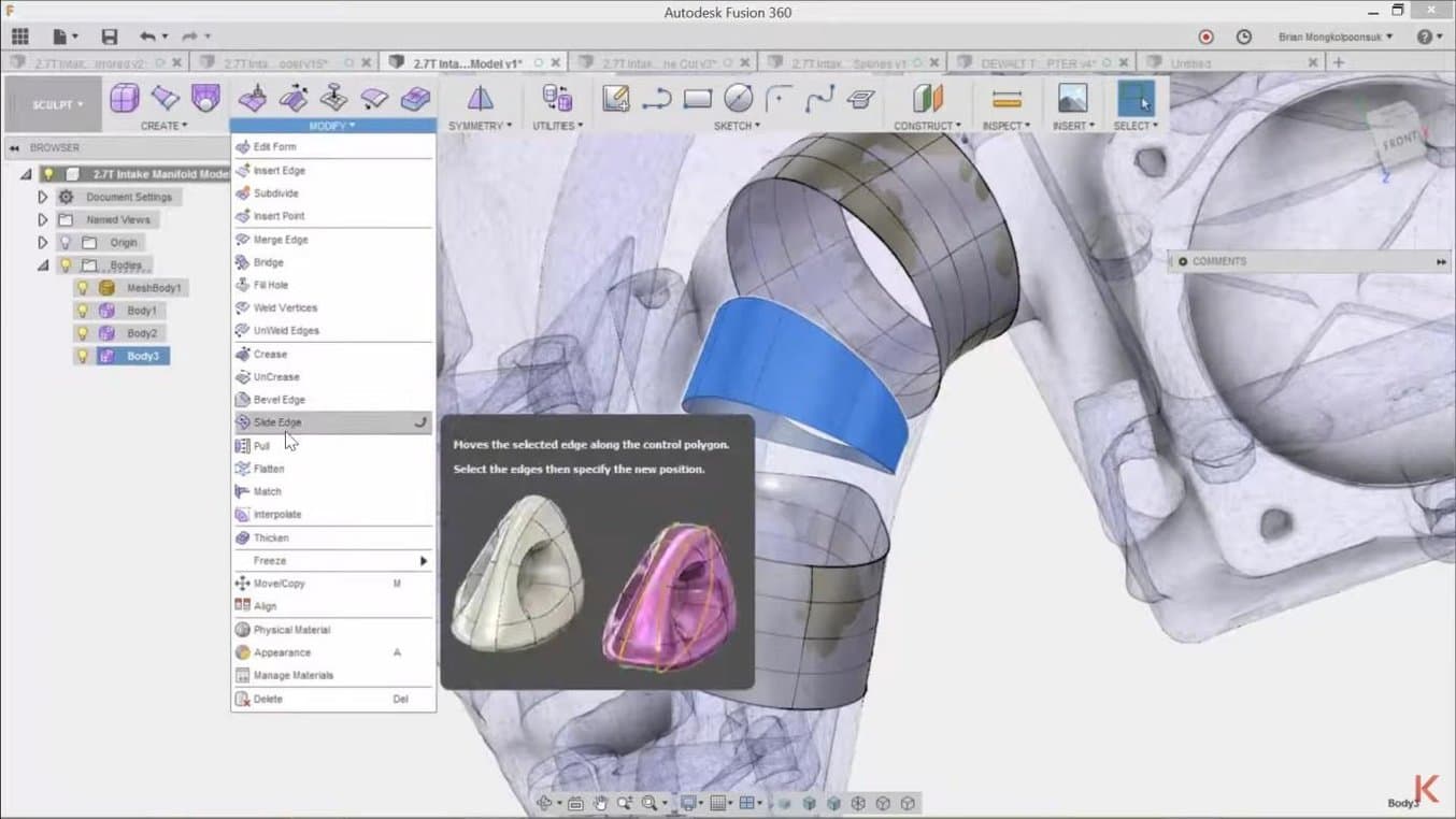 Fusion 360 是一款出色的中级解决方案,提供丰富的多边形建模工具来拟合网格几何。