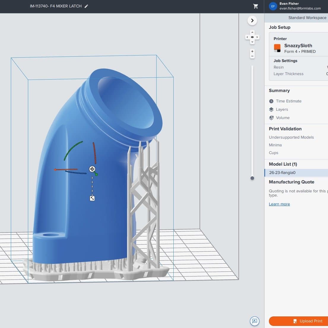 PreForm 中的红色轮廓