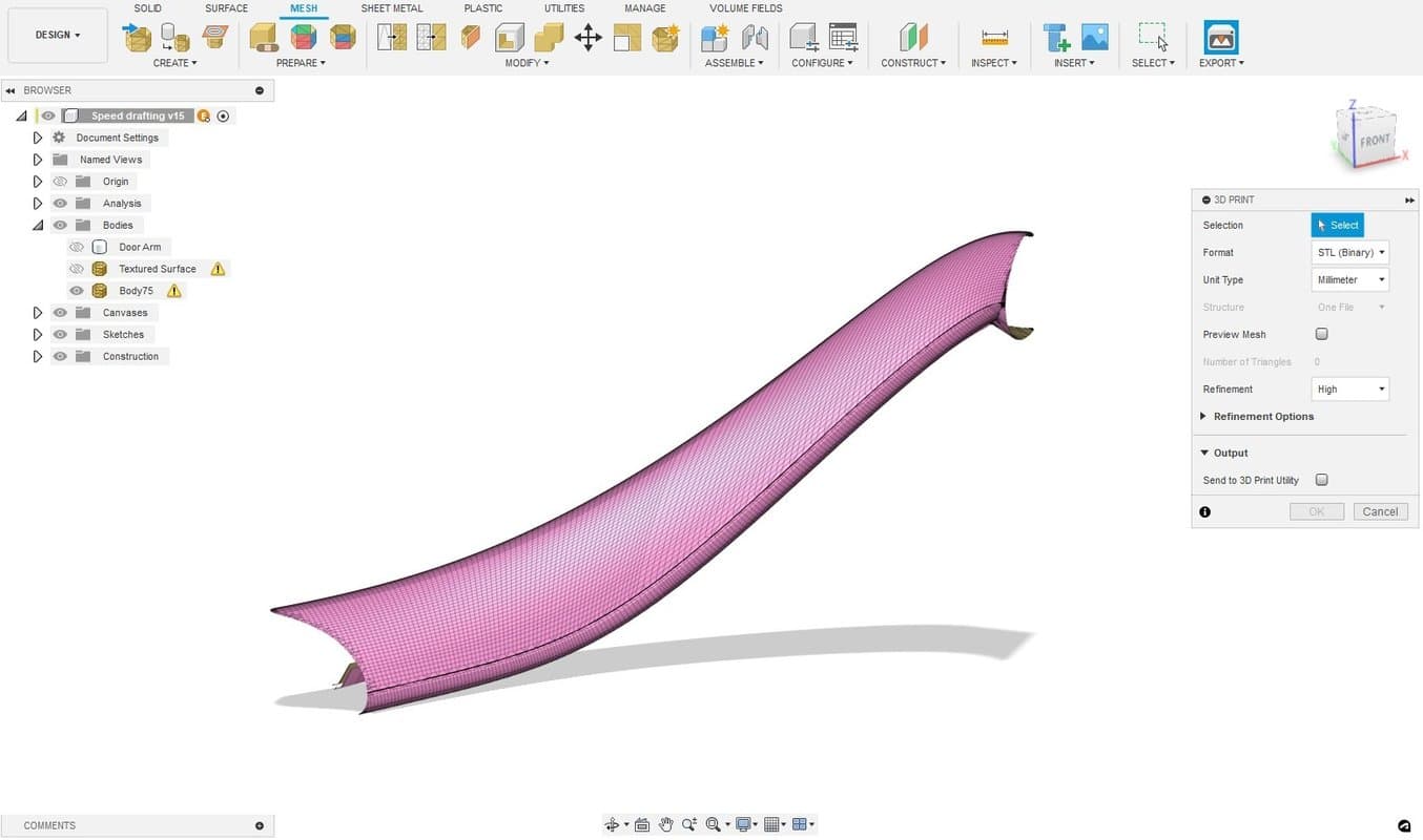 高网格密度的 3D 文件。